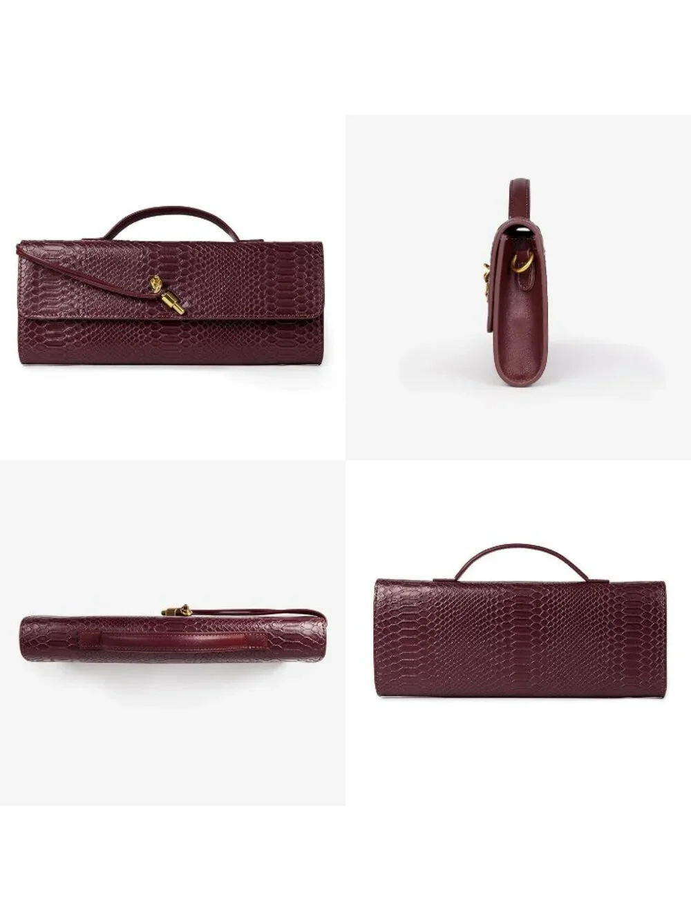 Women Wine Croco Leather Suede Woven Clutch Purse For Evening Crossbody Bag